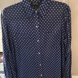 Ralph Lauren Men's Navy Polka Dot Shirt